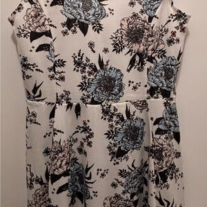 Divided Black and White Patterned Dress